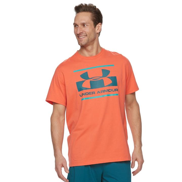 Men's Under Armour Block Logo Tee, Size: Xxl, Orange