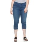 Plus Size Gloria Vanderbilt Jordyn Embroidered Hem Capri Jeans, Women's, Size: 24 W, Blue