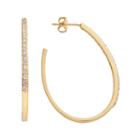 The Silver Lining 24k Gold Over Brass Cubic Zirconia U-hoop Earrings, Women's, Yellow
