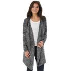 Juniors' Iz Byer California Cable-knit Draped Cardigan, Teens, Size: Large, Light Grey