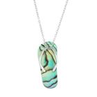 Sterling Silver Abalone Flip-flop Pendant Necklace, Women's, Size: 18, Multicolor