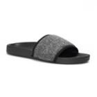 Women's Dearfoams Variegated Knit Slide Slippers, Size: Xl, Black