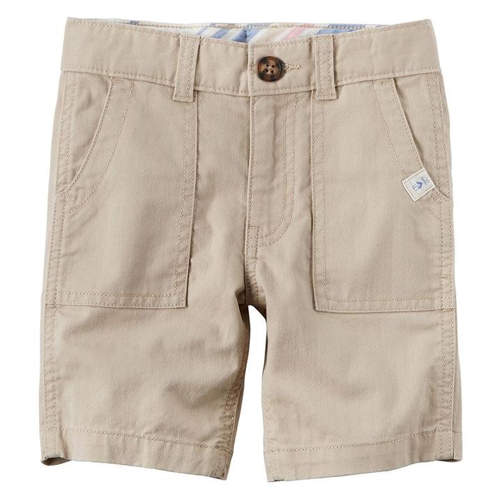 Boys 4-8 Carter's Pork Chop Pocket Woven Shorts, Boy's, Size: 4, Med Beige