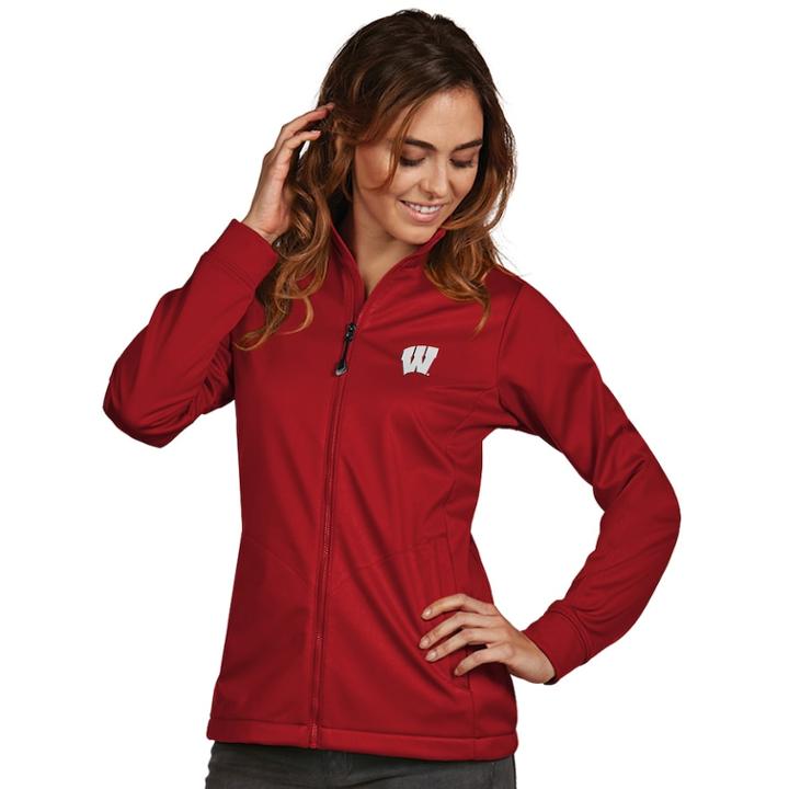 Women's Antigua Wisconsin Badgers Waterproof Golf Jacket, Size: Medium, Dark Red
