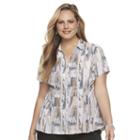 Plus Size Dana Buchman Release-pleat Blouse, Women's, Size: 2xl, Silver
