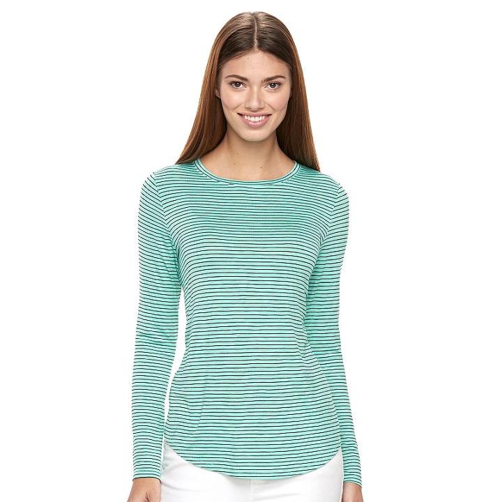 Women's Apt. 9&reg; Essential Crewneck Tee, Size: Small, Brt Green