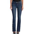 Women's Rock & Republic&reg; Kasandra Button Hem Bootcut Jeans, Size: 14 Short, Dark Blue