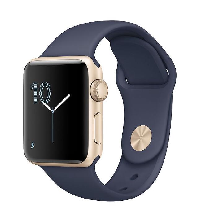 Apple Watch Series 2 (42mm Gold Tone Aluminum With Midnight Blue Sport Band), Dark Blue
