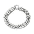 Sterling Silver Curb Chain Bracelet - 7.5-in, Women's, Size: 7.5, Grey