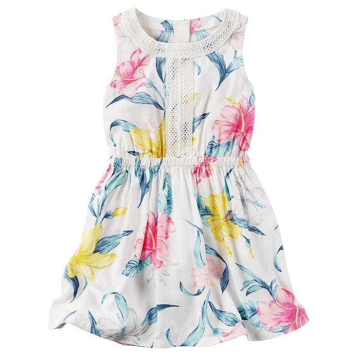 Girls 4-8 Carter's Floral Embroidered Dress, Girl's, Size: 7, Ovrfl Oth
