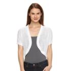 Women's Croft & Barrow&reg; Solid Textured Shrug, Size: Xl, White