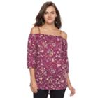 Women's French Laundry Off-the-shoulder Peasant Top, Size: Large, Med Purple