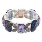 Napier Silver Tone Simulated Crystal Stretch Bracelet, Women's, Purple