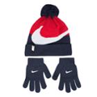 Boys Nike Swoosh Hat & Gloves Set, Blue (navy)