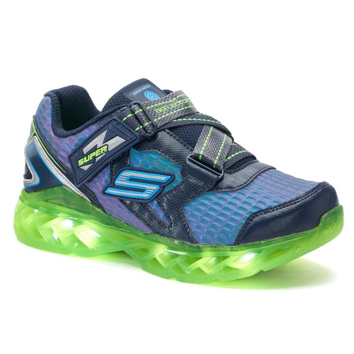 Skechers Super Z Reflextors Light-up Boys' Sneakers, Size: 4, Brown Over