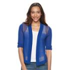 Women's Apt. 9&reg; Mesh Cardigan, Size: Xxl, Blue