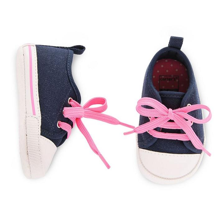 Baby Girl Carter's Slip-on Sneaker Crib Shoes, Size: 0-3 Months, Multicolor
