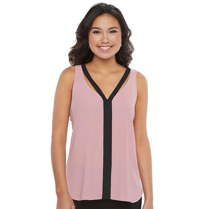 Juniors' Candie's&reg; Contrast Trim Tank, Girl's, Size: Xl, Light Pink