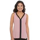 Juniors' Candie's&reg; Contrast Trim Tank, Girl's, Size: Xl, Light Pink