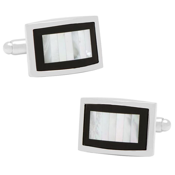 Onyx And Mother Of Pearl Key Cuff Links, Men's, Black