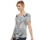 Women's World Unity Printed Scoopneck Tee, Size: Large, Grey