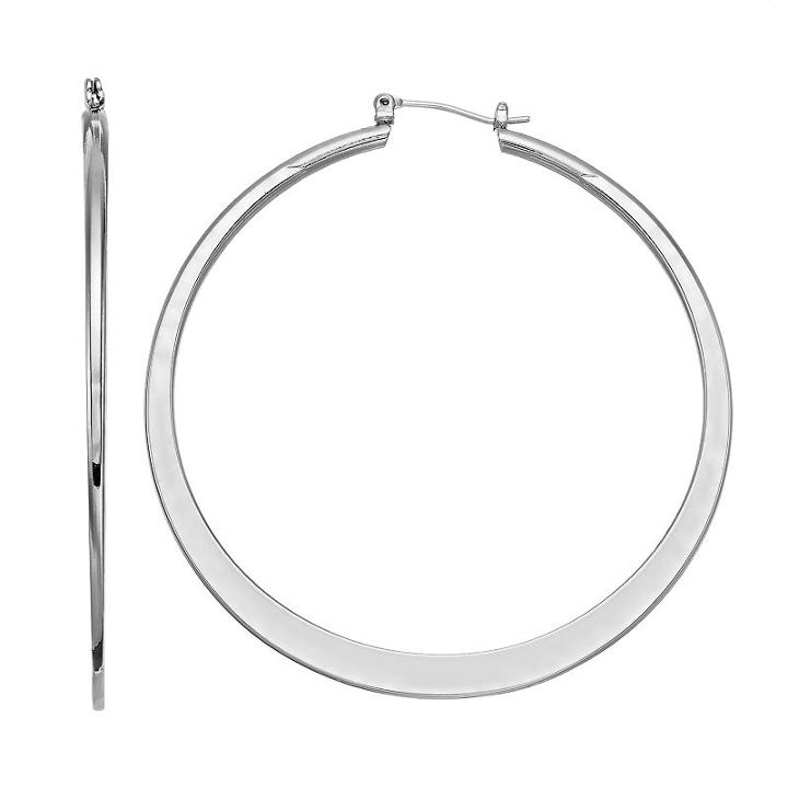 Simply Vera Vera Wang Flat Tube Nickel Free Hoop Earrings, Women's, Oxford
