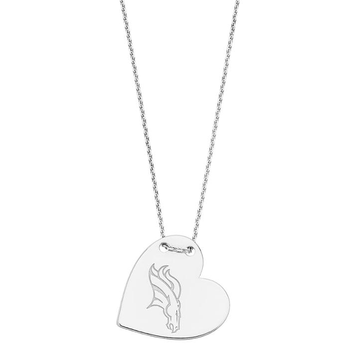 Sterling Silver Denver Broncos Heart Pendant Necklace, Women's, Size: 18, Grey
