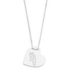 Sterling Silver Denver Broncos Heart Pendant Necklace, Women's, Size: 18, Grey