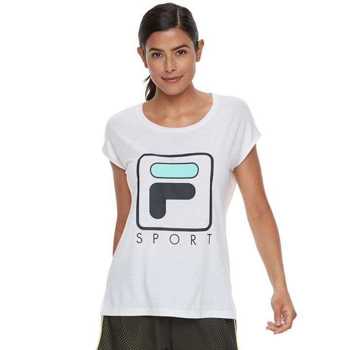 Women's Fila Sport&reg; Step Hem Short Sleeve Graphic Tee, Size: Large, White