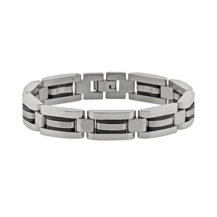 Lynx Stainless Steel Bracelet - Men, Size: 8.25, Grey