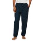 Men's Fruit Of The Loom Signature Plaid Fleece Sleep Pants, Size: Small, Blue (navy)