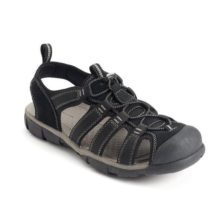 Croft & Barrow&reg; Men's Bungee Fisherman Sandals, Size: Medium (8), Black