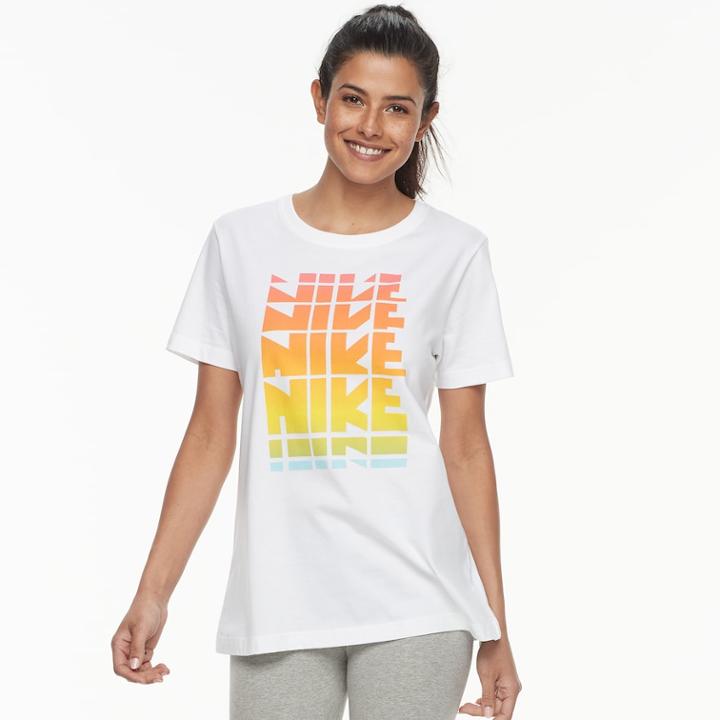 Women's Nike Sportswear Throwback Graphic Tee, Size: Large, White