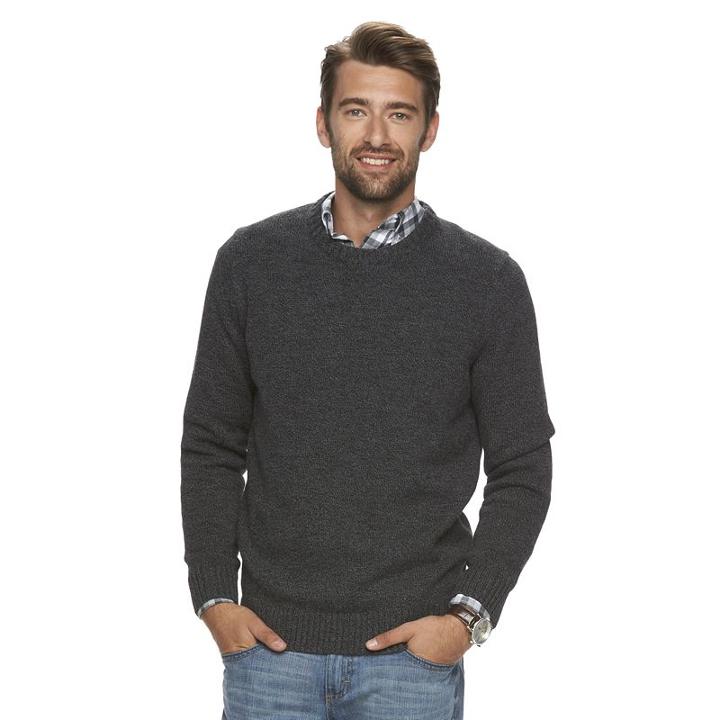 Men's Croft & Barrow&reg; Classic-fit 5gg Crewneck Sweater, Size: Xl, Dark Grey