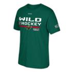 Men's Reebok Minnesota Wild 2017 Stanley Cup Playoffs Center Ice Tee, Size: Small, Green