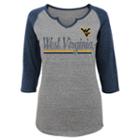 Juniors' West Virginia Mountaineers Over The Line Tee, Women's, Size: Medium, Dark Grey