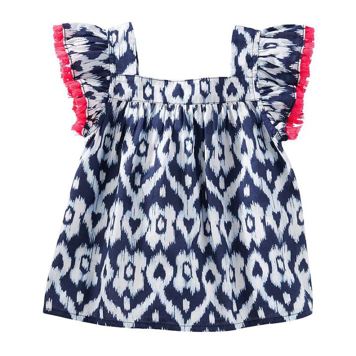 Oshkosh B'gosh, Girls 4-12 &reg; Print Fringe Top, Girl's, Size: 5, Ovrfl Oth