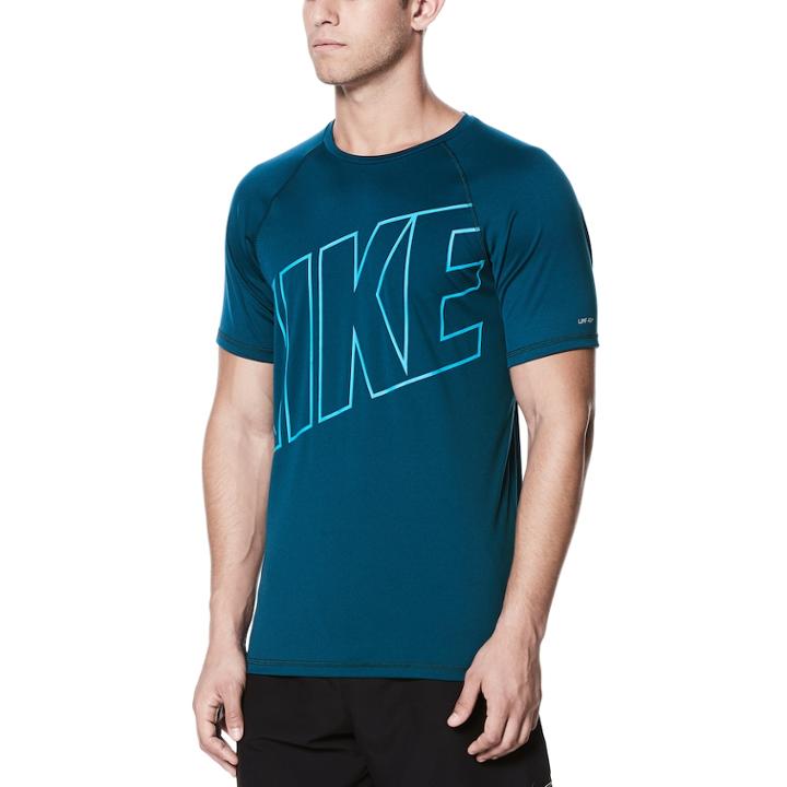 Men's Nike Hydroguard Swim Tee, Size: Medium, Dark Blue