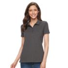 Women's Croft & Barrow&reg; Classic Solid Polo, Size: Large, Dark Grey