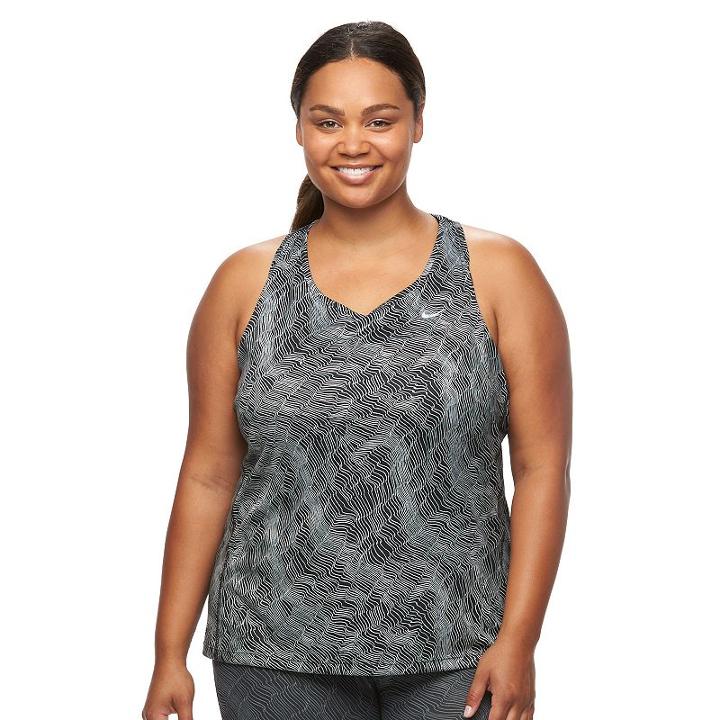 Plus Size Nike Ext Miler Dri-fit Racerback Running Tank, Women's, Size: 3xl, Grey (charcoal)