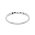 Itsy Bitsy Sterling Silver Faith Midi Ring, Women's, Size: 4, Grey