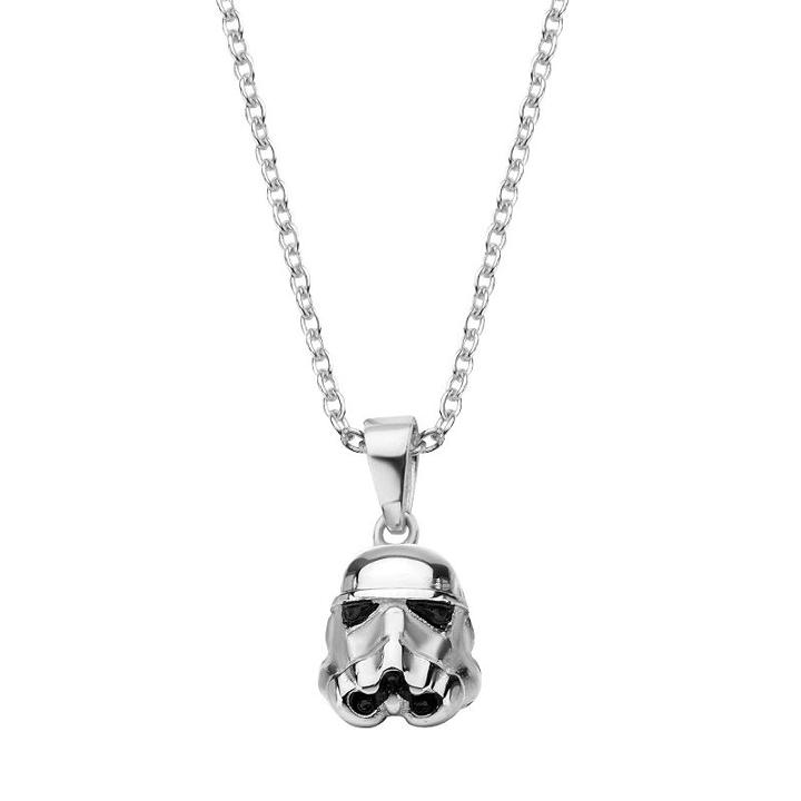 Star Wars Sterling Silver 3d Stormtrooper Pendant Necklace, Men's, Size: 18, Grey