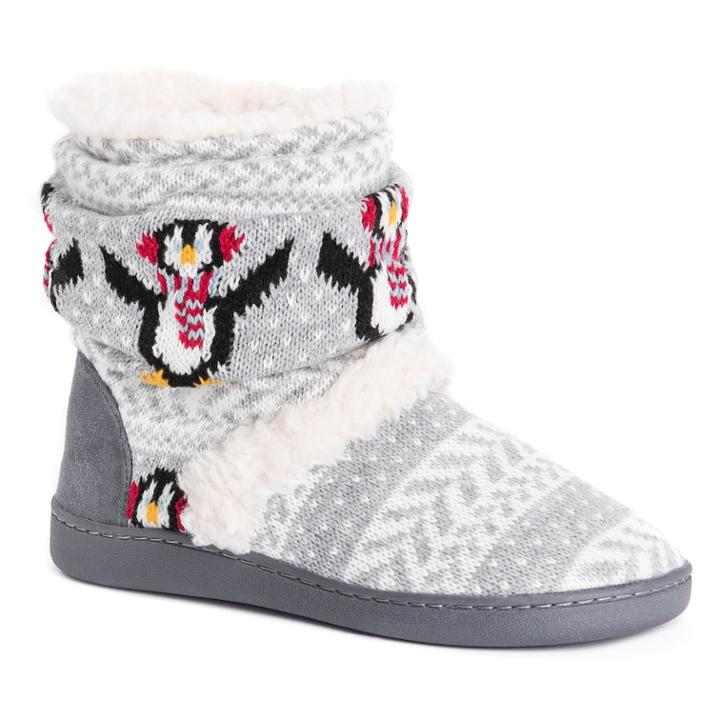 Women's Muk Luks Holly Knit Boot Slippers, Size: Small, Grey