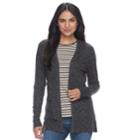Women's Croft & Barrow&reg; Ribbed Open-front Cardigan, Size: Xl, Oxford