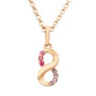 Junior Jewels Cubic Zirconia 14k Rose Gold Infinity Pendant Necklace, Girl's, Size: 13, Multicolor