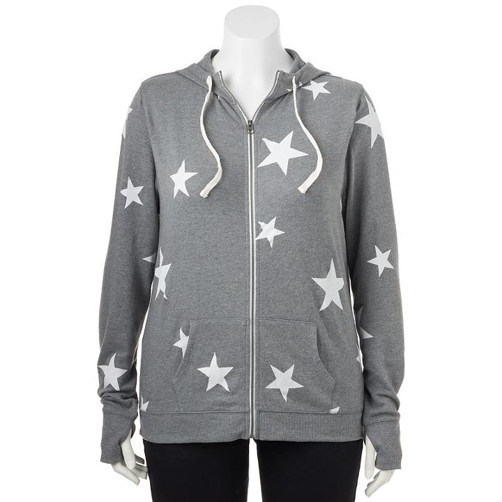 Juniors' Plus Size So&reg; Zip Up French Terry Hoodie, Size: 3xl, White