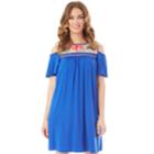 Women's Apt. 9&reg; Cold-shoulder Embroidered Swing Dress, Size: Xl, Blue (cobalt)