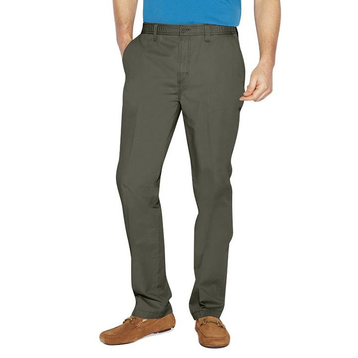Men's Croft & Barrow&reg; Classic-fit Full-elastic Comfort-waist Pants, Size: 34x36, Green