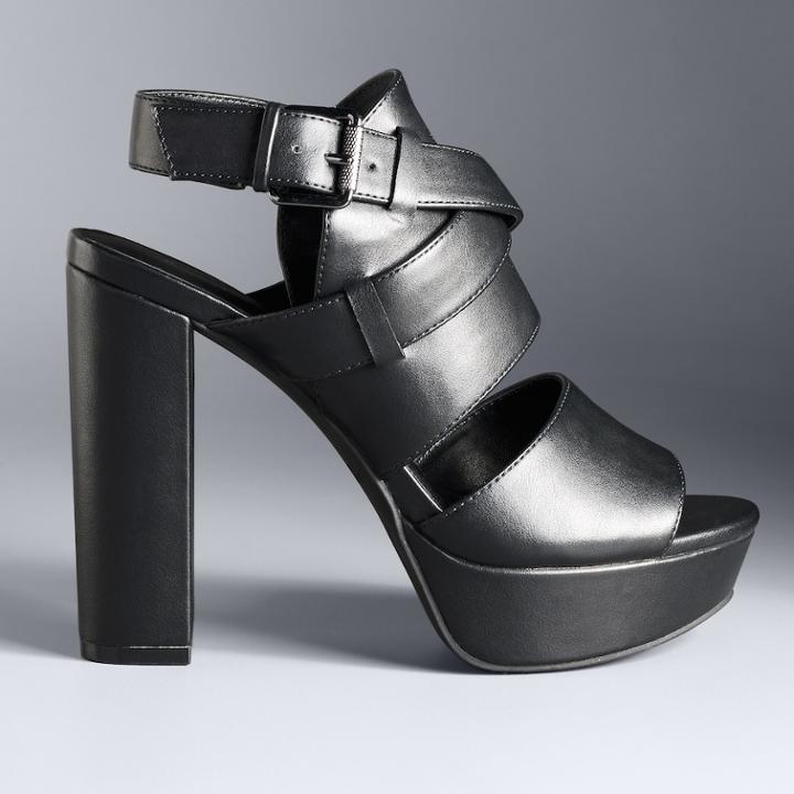 Simply Vera Vera Wang San Diego Women's High Heel Sandals, Size: 7, Black