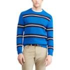 Men's Chaps Regular-fit Striped Crewneck Sweater, Size: Large, Blue